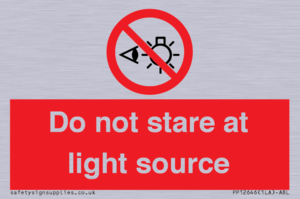 Do not stare at light source